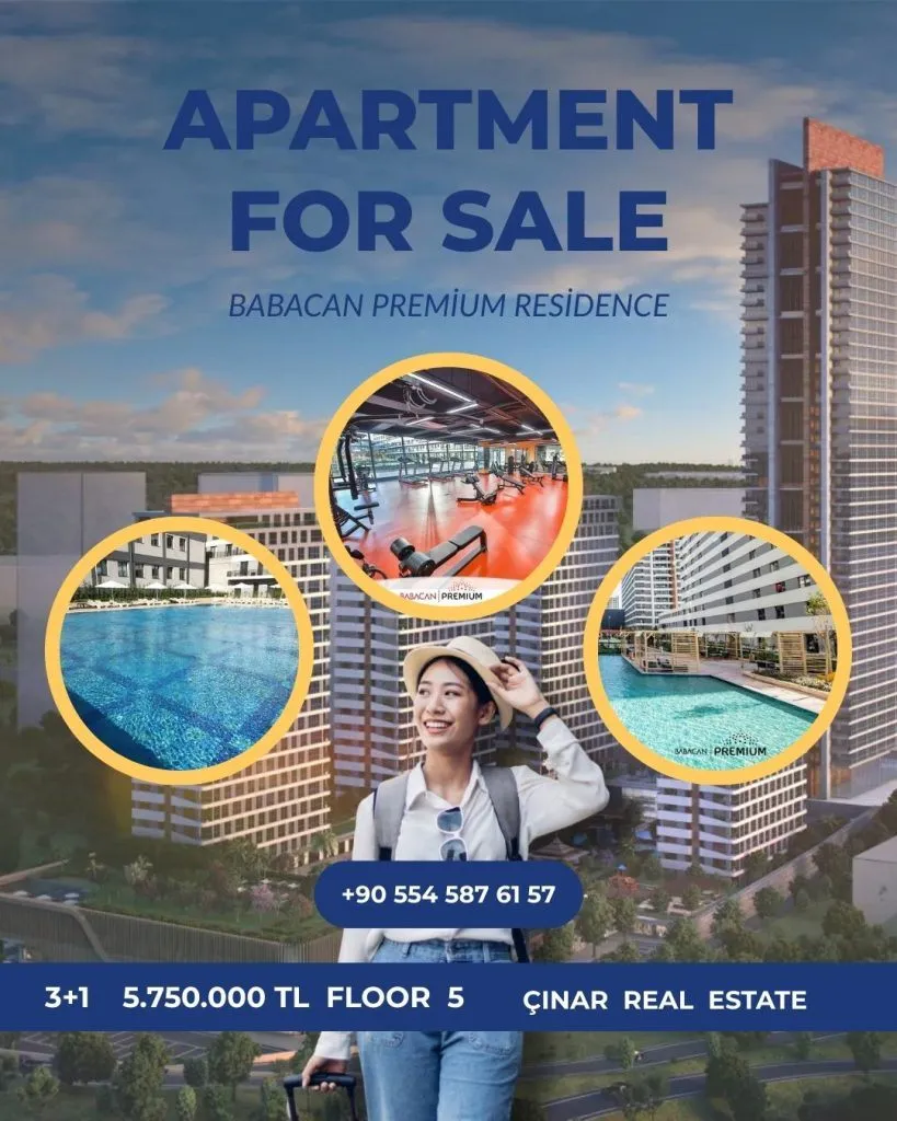 Babacan Premium'da satılık 1+1, 2+1 ve 3+1 daire seçenekleri