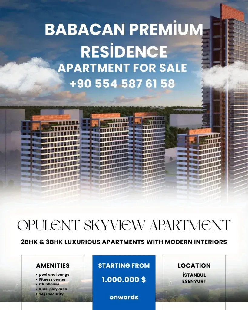 Babacan Premium satılık, Babacan Premium fiyat listesi, Esenyurt satılık daire